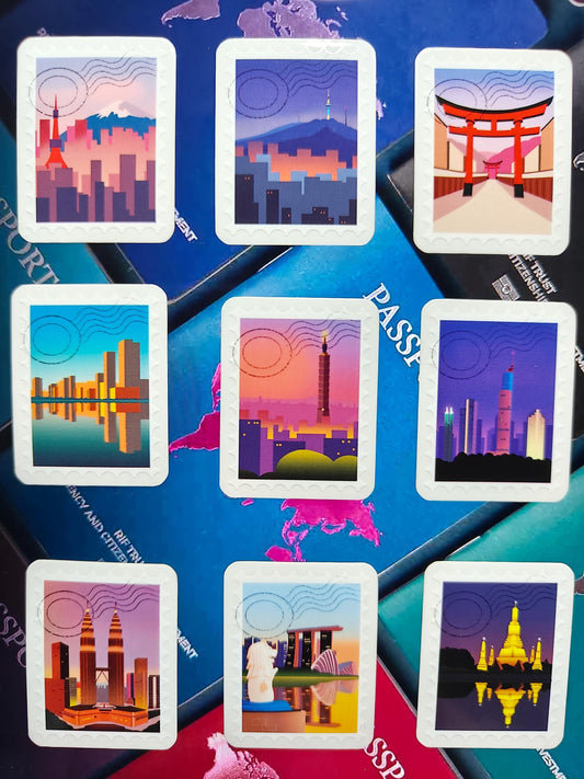City stamp stickers